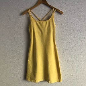 VTG 90s XS Moda International Yellow Dress